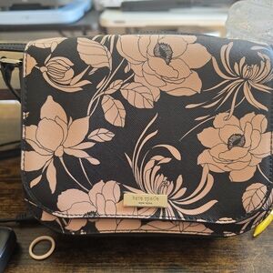 Kate Spade Black and Pink Floral Crossbody Bag